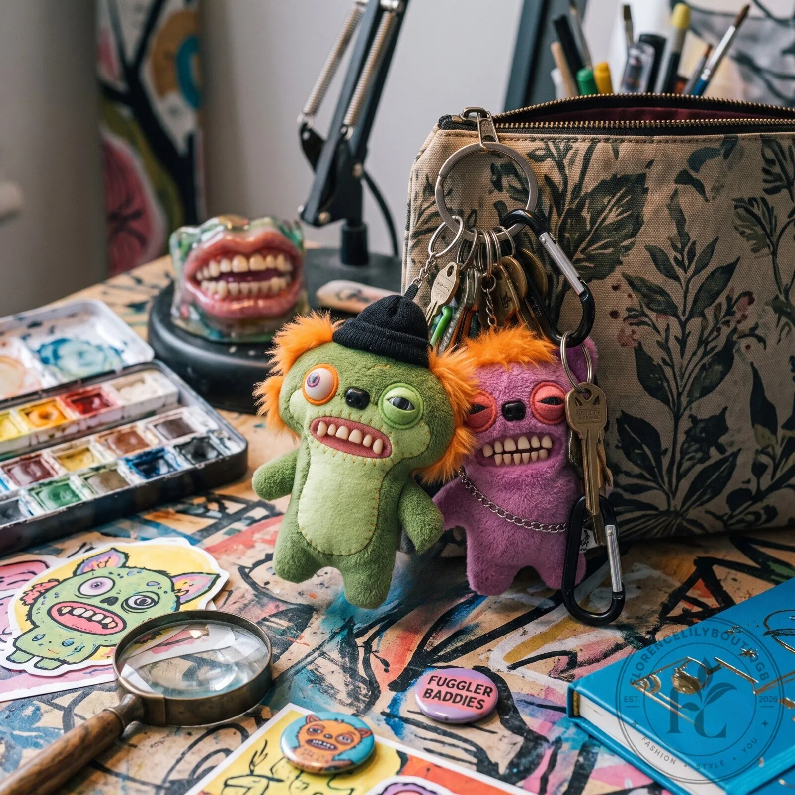 Fuggler Baddies Quirky Monster Plush Keychain