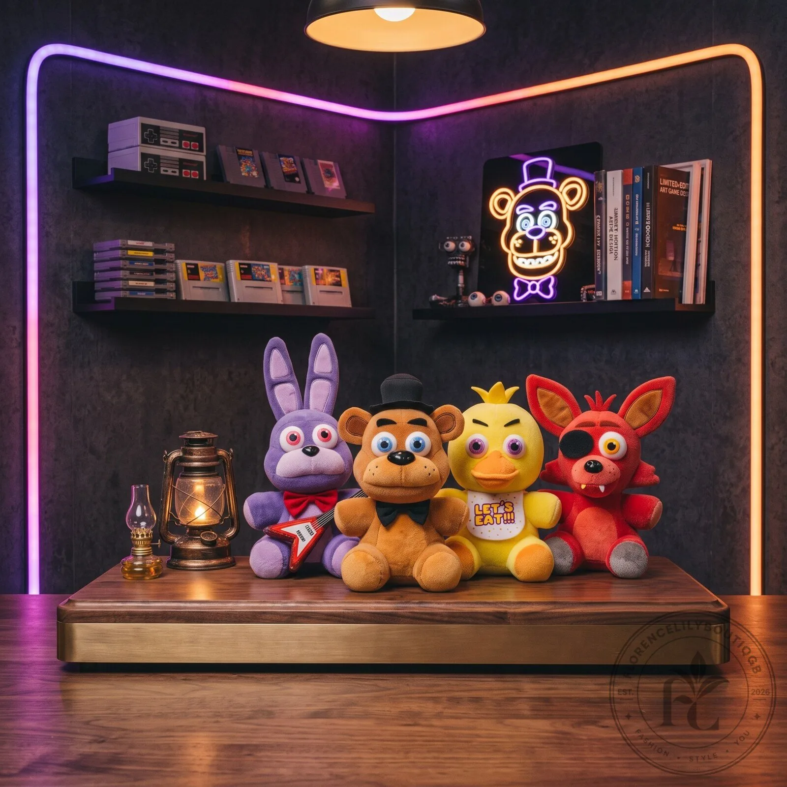 Five Nights at Freddy's Plushies Set of 4 - Freddy, Bonnie, Chica & Foxy Stuffed Toys for Gamer Room Decor 4 five nights at freddy s plushies set of 4 freddy bonnie chica foxy stuffed toys for gamer room decor gallery 1