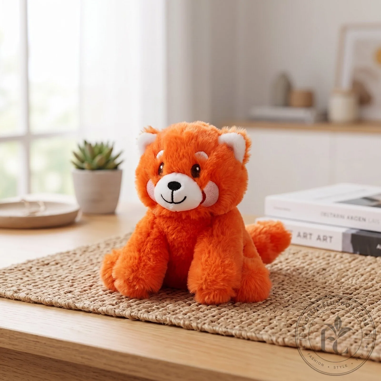 Vibrant Orange Red Panda Stuffed Animal Plush Toy with Detailed Embroidery 3 Vibrant Orange Red Panda Stuffed Animal Plush Toy with Detailed Embroidery
