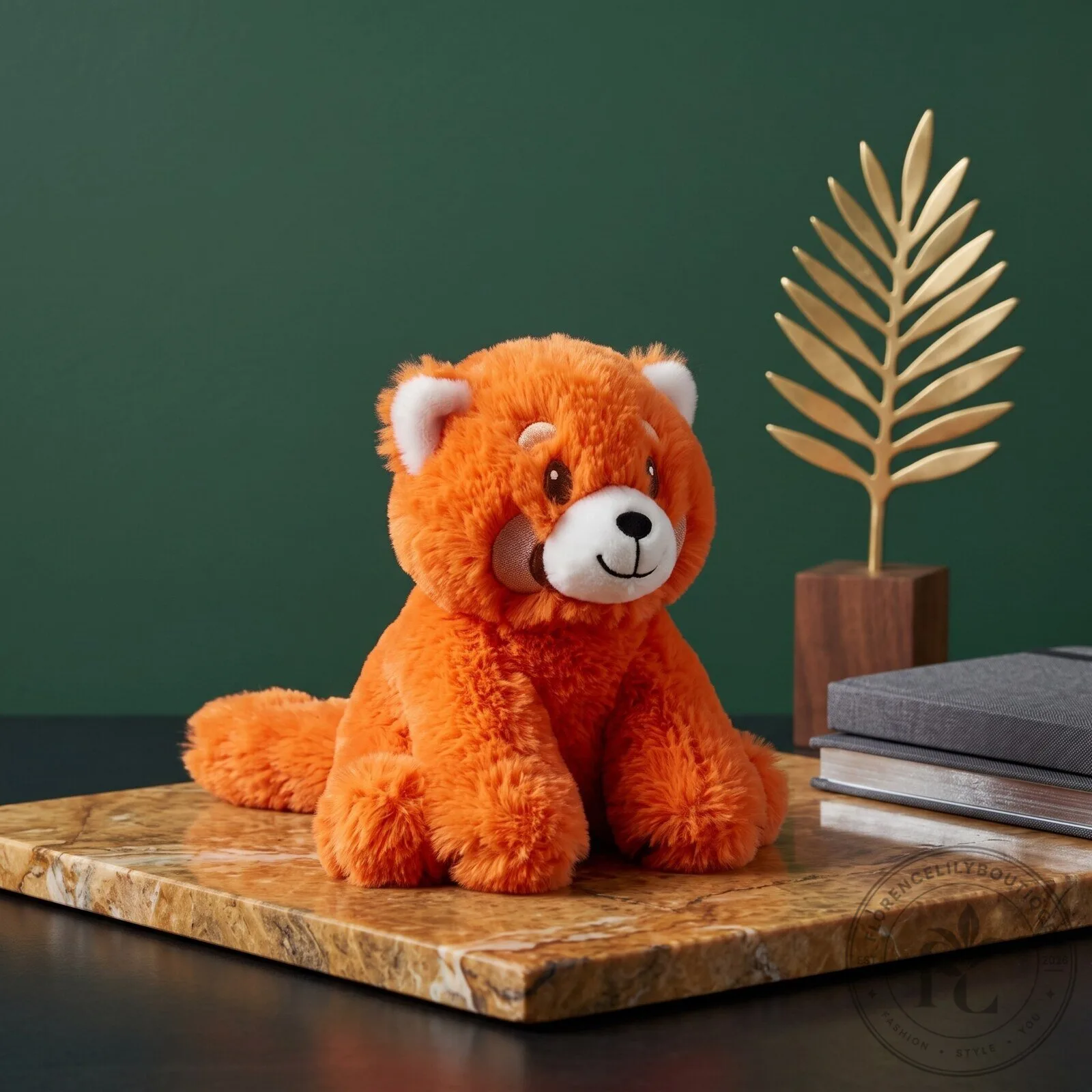 Vibrant Orange Red Panda Stuffed Animal Plush Toy with Detailed Embroidery 5 Vibrant Orange Red Panda Stuffed Animal Plush Toy with Detailed Embroidery