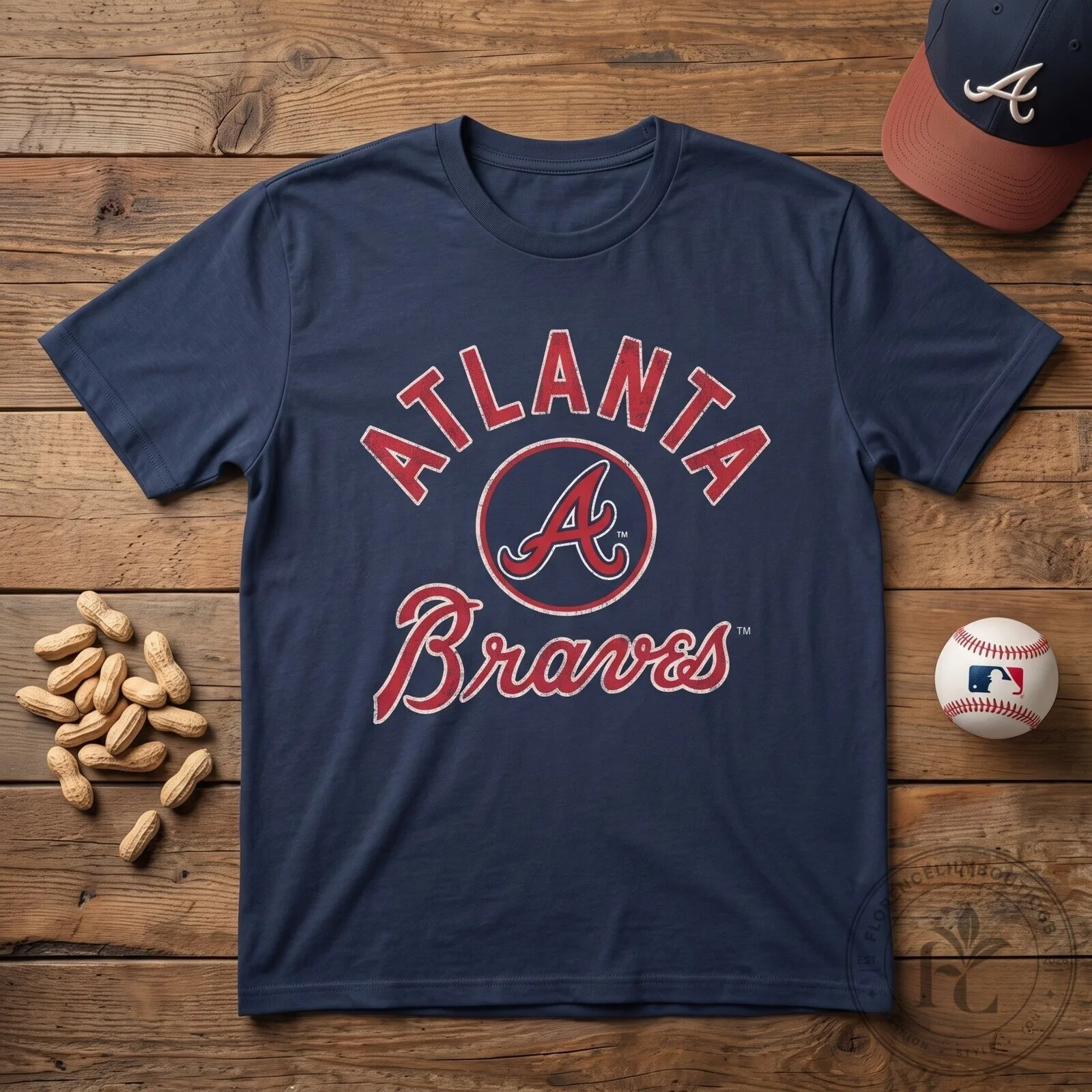 Atlanta Braves Heather Navy Graphic Tee for Baseball Fan 4 Atlanta Braves Heather Navy Graphic Tee for Baseball Fan