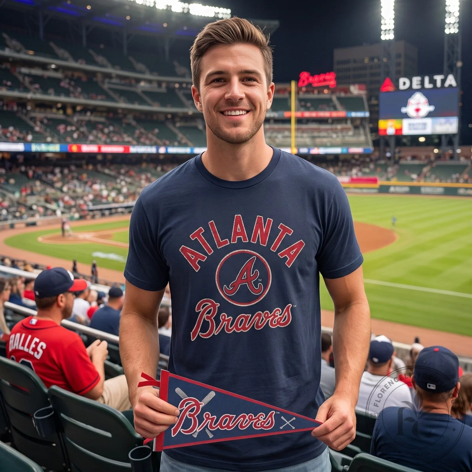 Atlanta Braves Heather Navy Graphic Tee for Baseball Fan 5 Atlanta Braves Heather Navy Graphic Tee for Baseball Fan