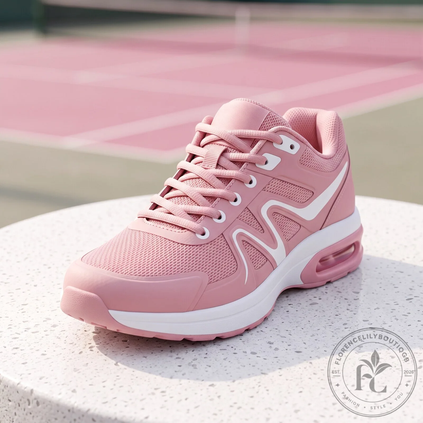 Women's Pink Tennis Lightweight Breathable Sneakers