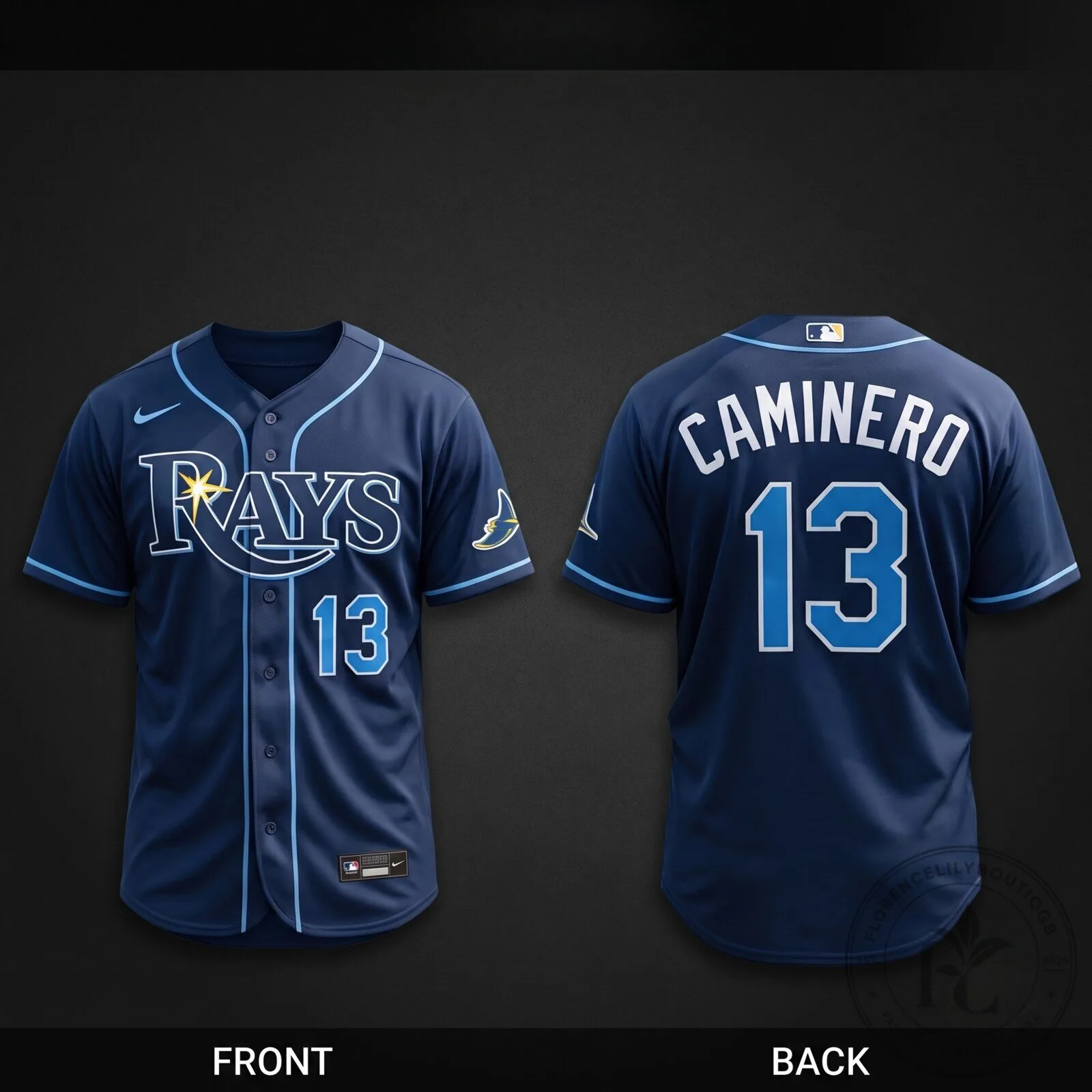 Tampa Bay Rays Junior Caminero Baseball Jersey Premium Fan Gear
