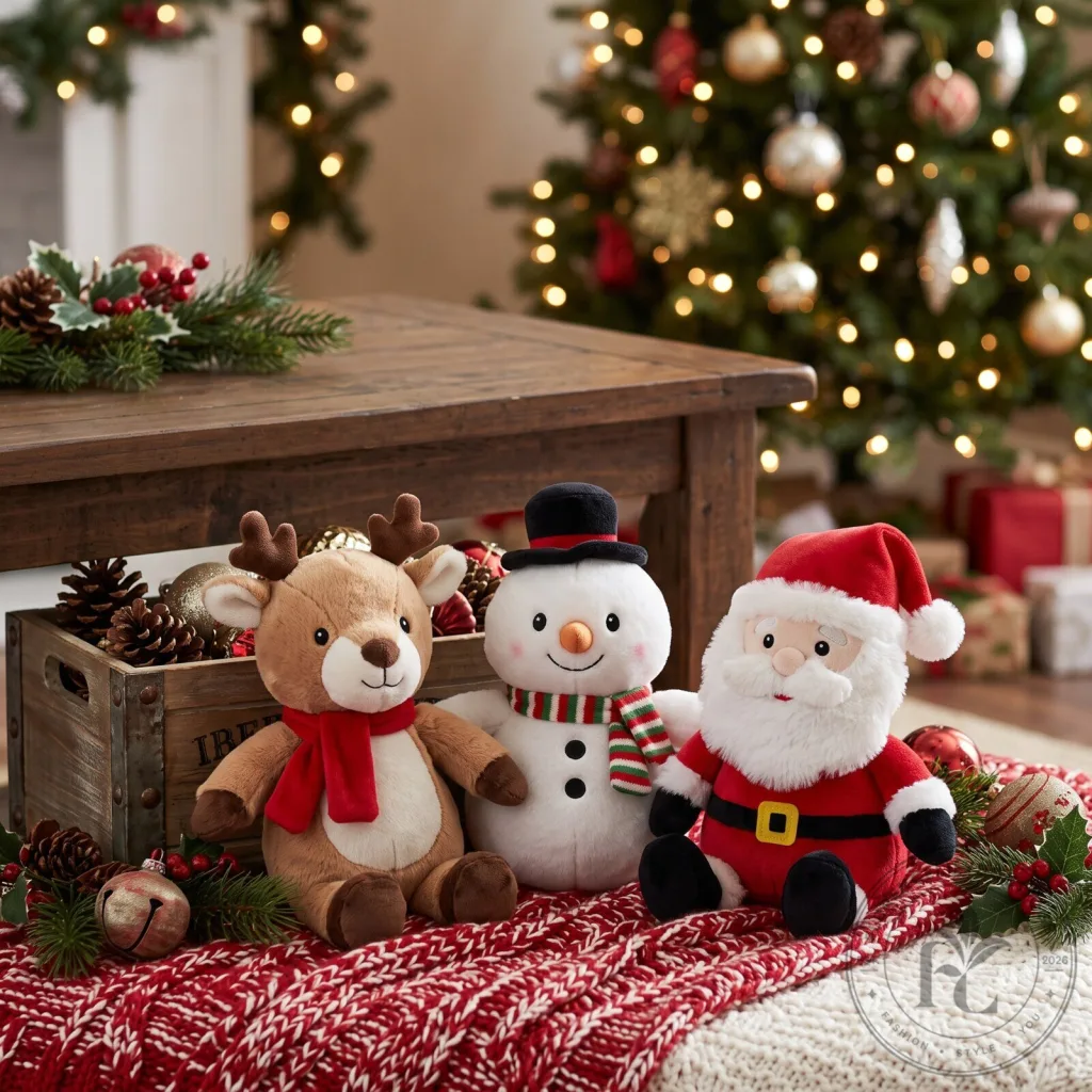 Cute Christmas Plush Animals Stuffed Reindeer Snowman Santa Toy Set Cute Christmas Plush Animals Stuffed Reindeer Snowman Santa Toy Set