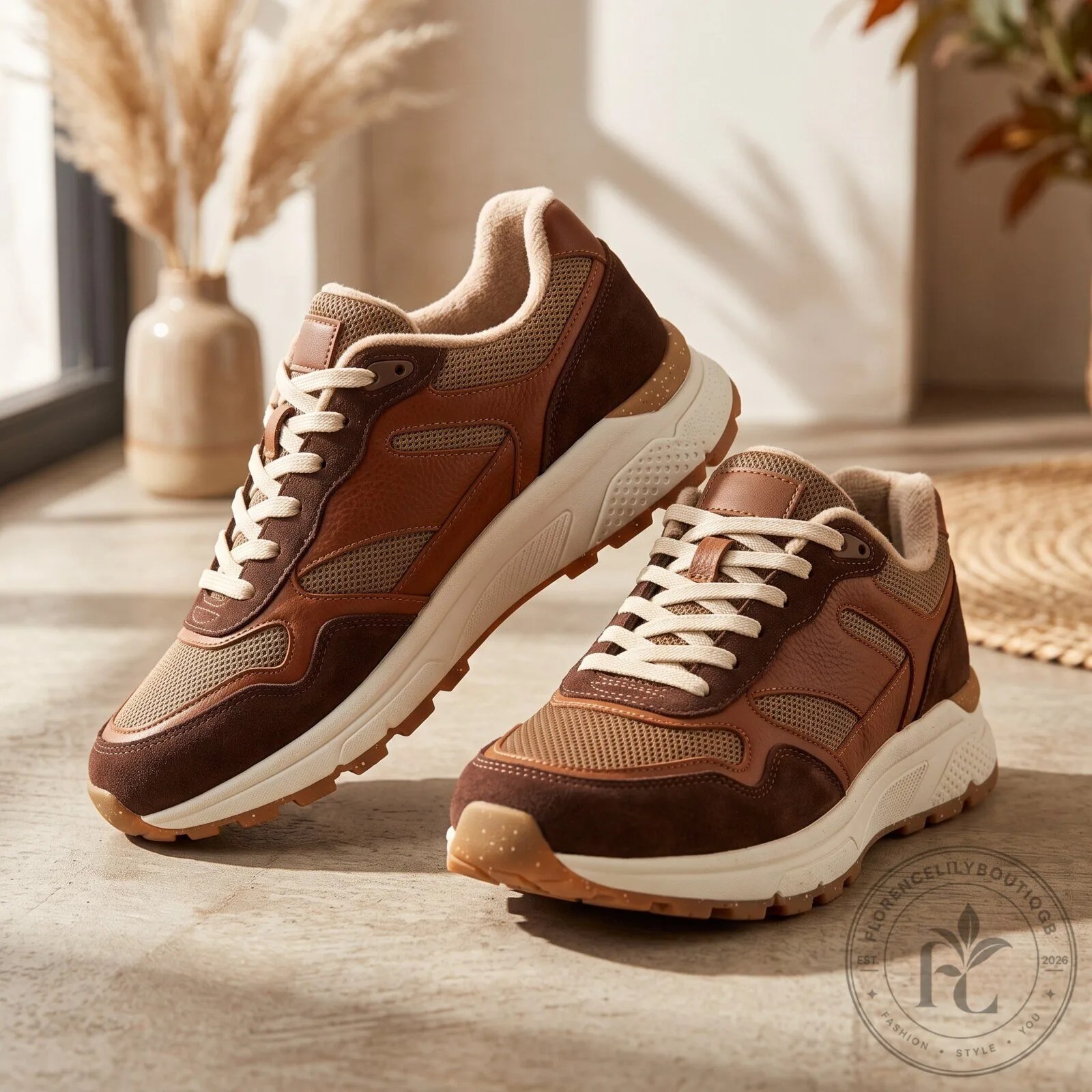 Women Retro Brown Sneakers Lightweight Comfort Suede Mesh Casual Walking Shoes 3 Women Retro Brown Sneakers Lightweight Comfort Suede Mesh Casual Walking Shoes