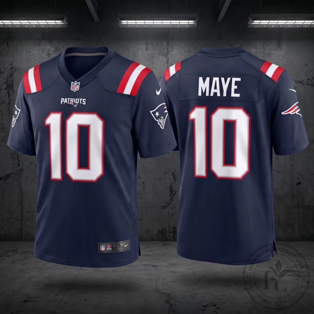 Drake Maye New England Patriots No 10 Football Jersey Navy Blue Game Day Fan Gear Drake Maye New England Patriots No 10 Football Jersey Navy Blue Game Day Fan Gear