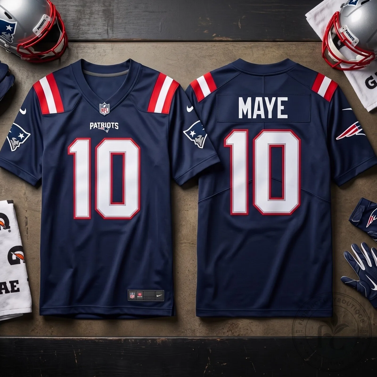 Drake Maye New England Patriots No 10 Football Jersey Navy Blue Game Day Fan Gear 5 Drake Maye New England Patriots No 10 Football Jersey Navy Blue Game Day Fan Gear