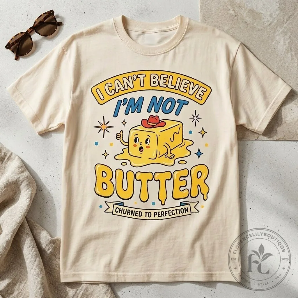 I Cant Believe Im Not Butter Graphic Tee Vintage Funny Shirt