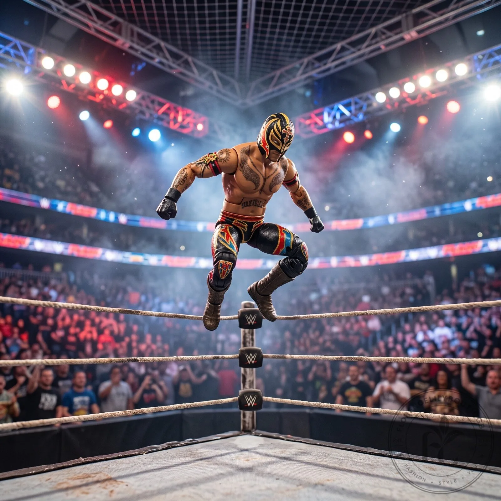 WWE Rey Mysterio Action Figure with Championship Series Toy Box Pack for Fans 3 WWE Rey Mysterio Action Figure with Championship Series Toy Box Pack for Fans