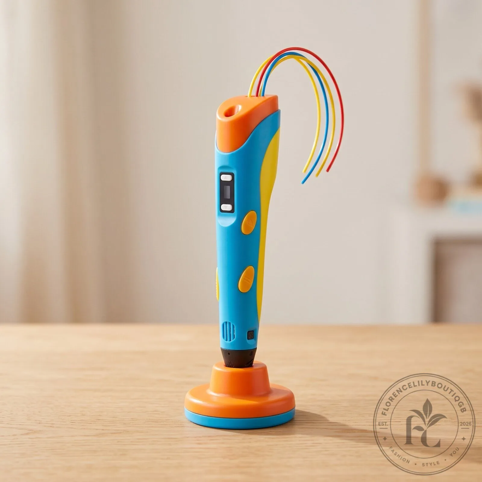 Kids 3D Printing Pen Set with Stand and Colorful Filaments for Creative Play