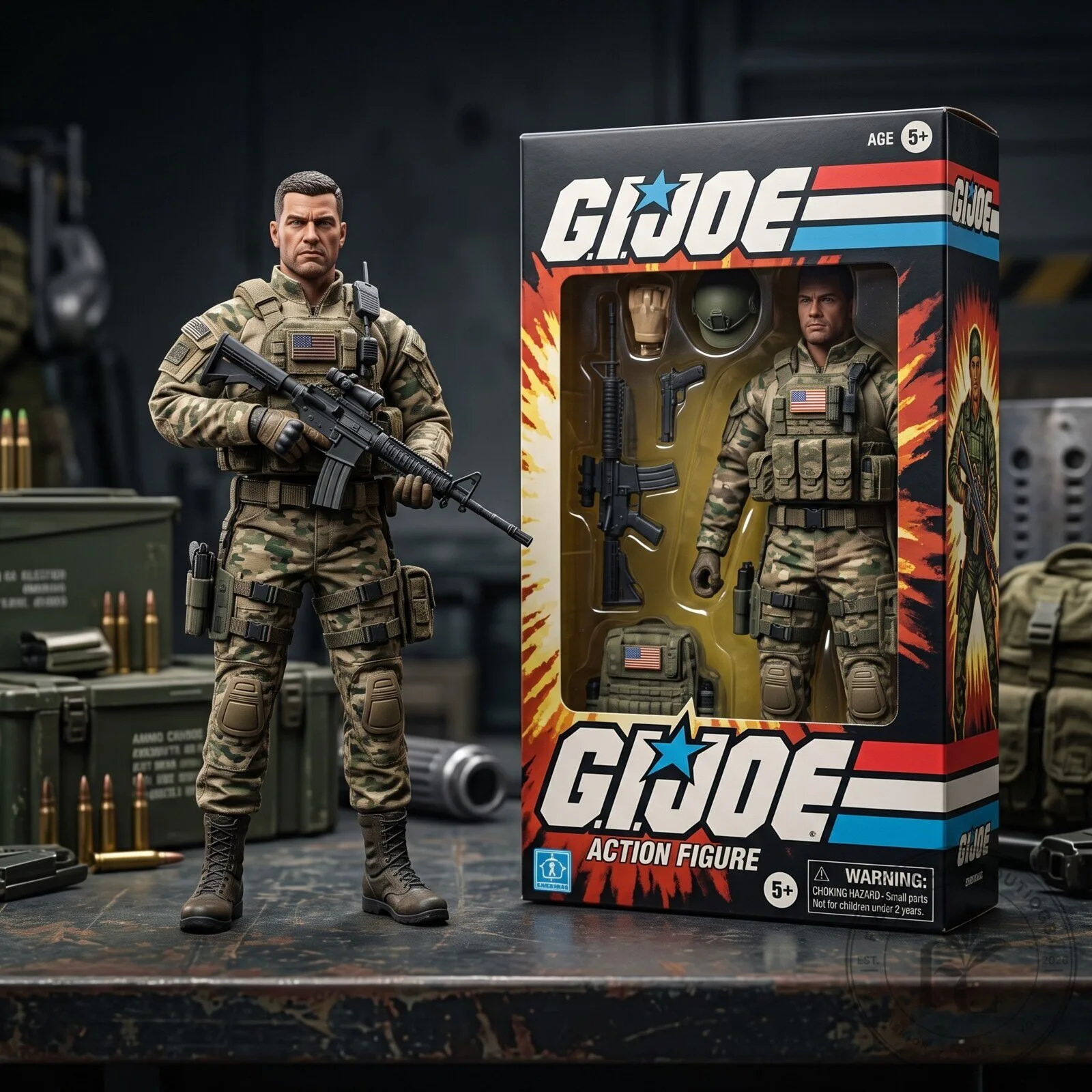 Collectible GI Joe Military Action Figure with Vintage Display Box 69 characters