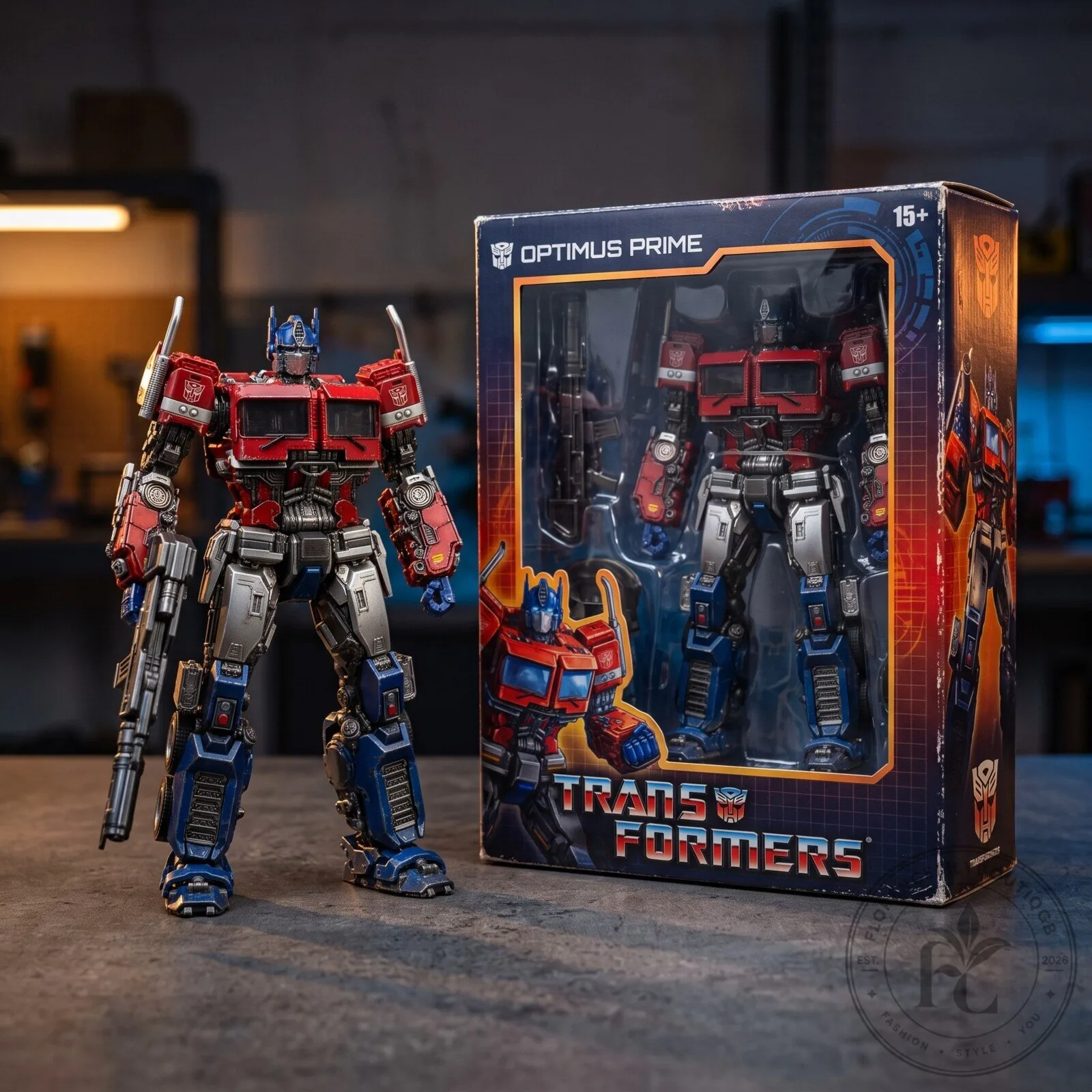 Collectible Optimus Prime Action Figure With Blaster And Energy Sword