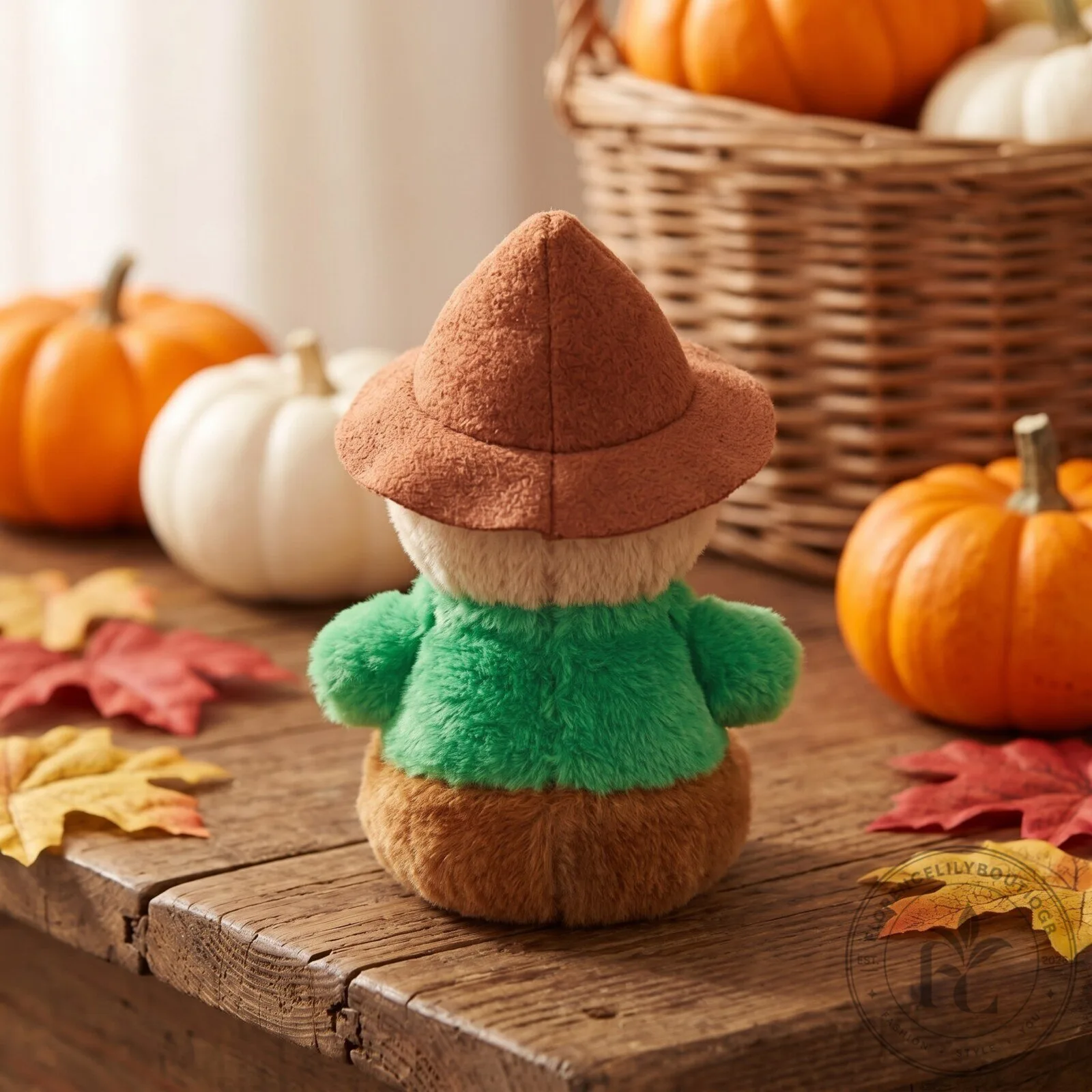 Cute Halloween Scarecrow Plush Toy With Green Shirt For Autumn Home Decor 5 Cute Halloween Scarecrow Plush Toy With Green Shirt For Autumn Home Decor