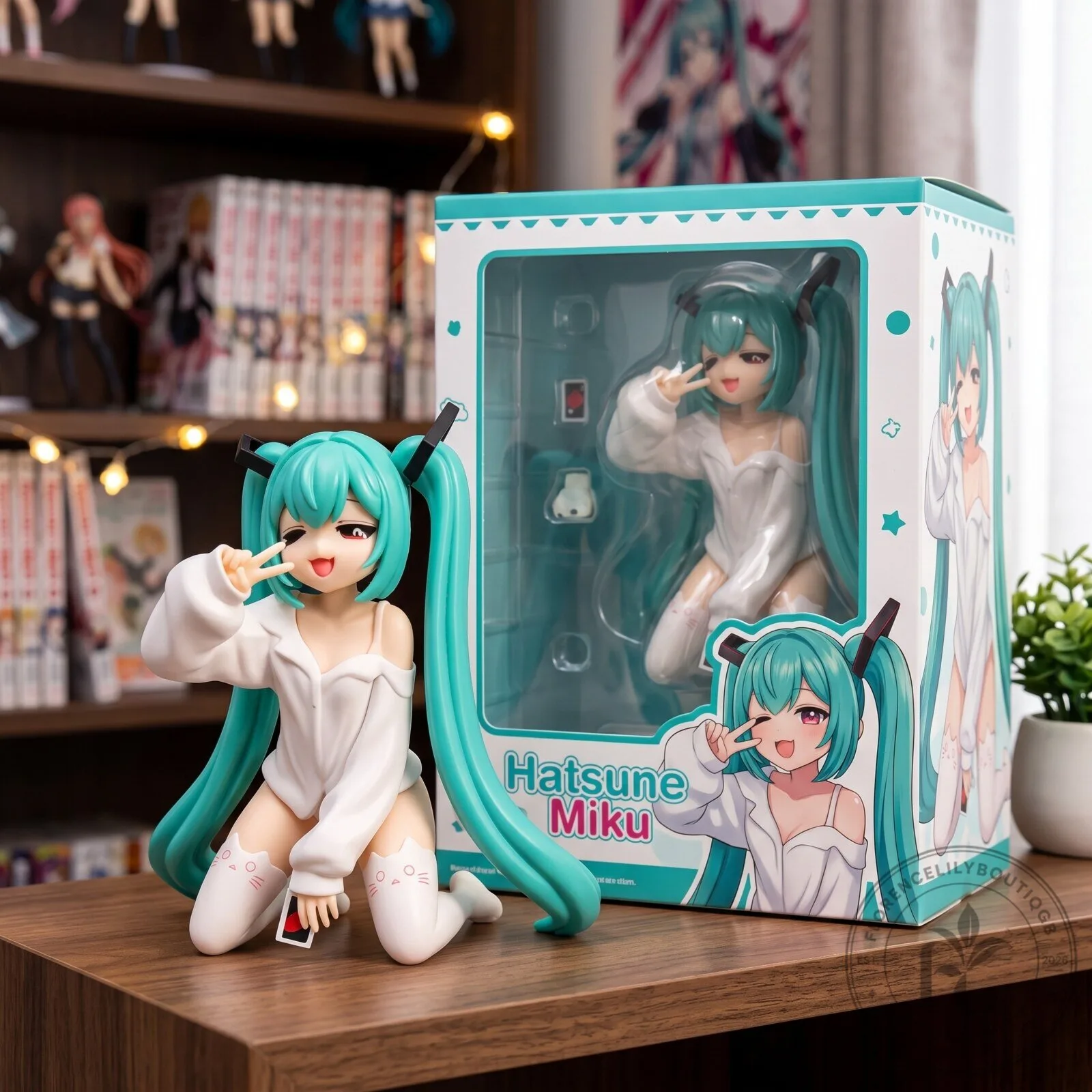 Kawaii Hatsune Miku Anime Figure in Casual Outfit for Display