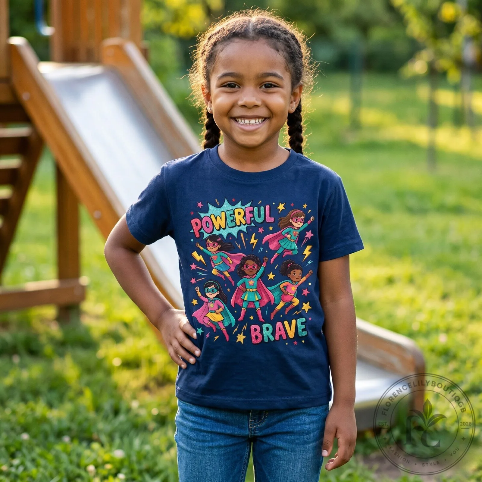 Little Girls Superhero Shirt Empowering Brave and Powerful Graphic Kids T Shirt 5 Little Girls Superhero Shirt Empowering Brave and Powerful Graphic Kids T Shirt