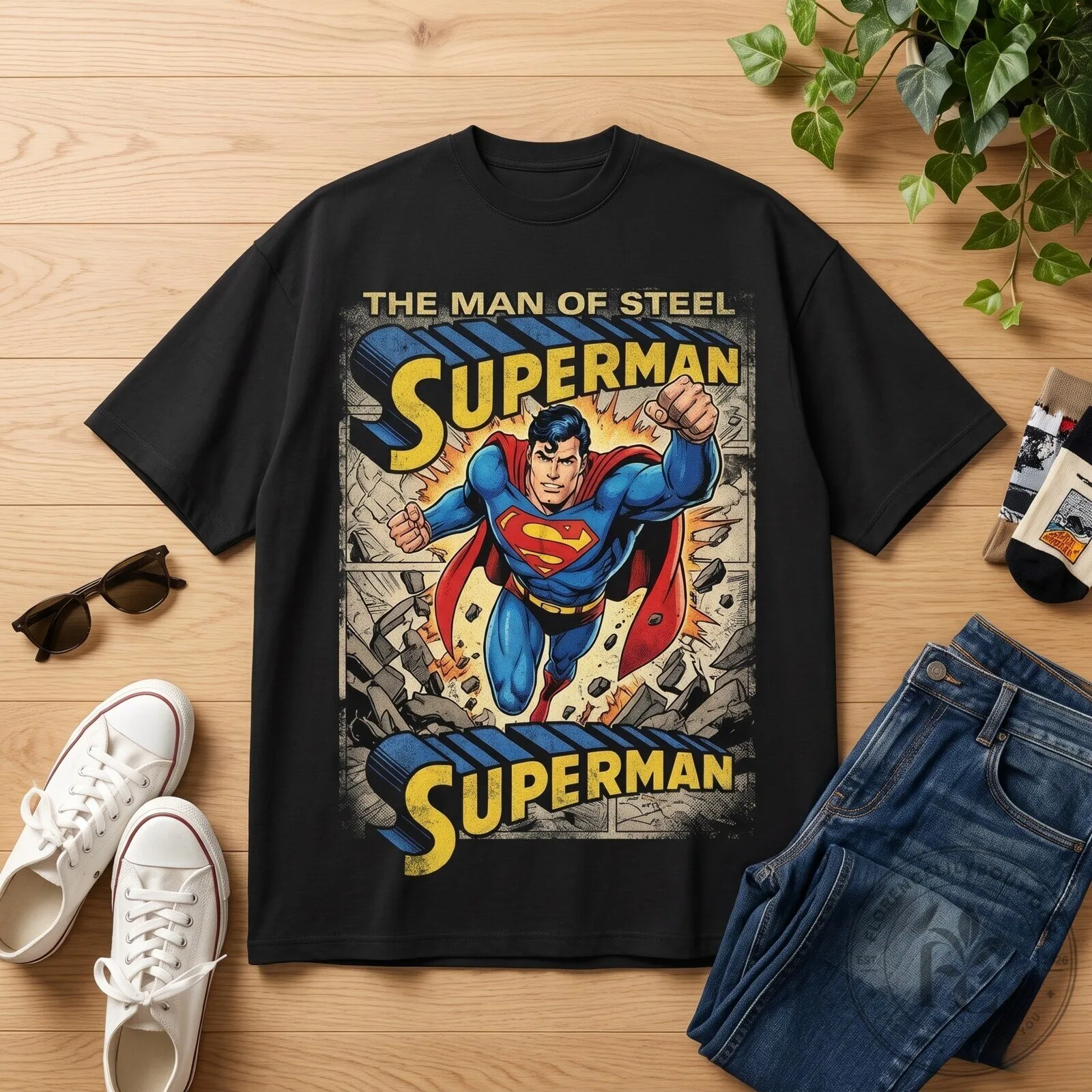 Vintage Superman Comic Graphic T Shirt Heavyweight Cotton Retro Graphic Tee 3 Vintage Superman Comic Graphic T Shirt Heavyweight Cotton Retro Graphic Tee