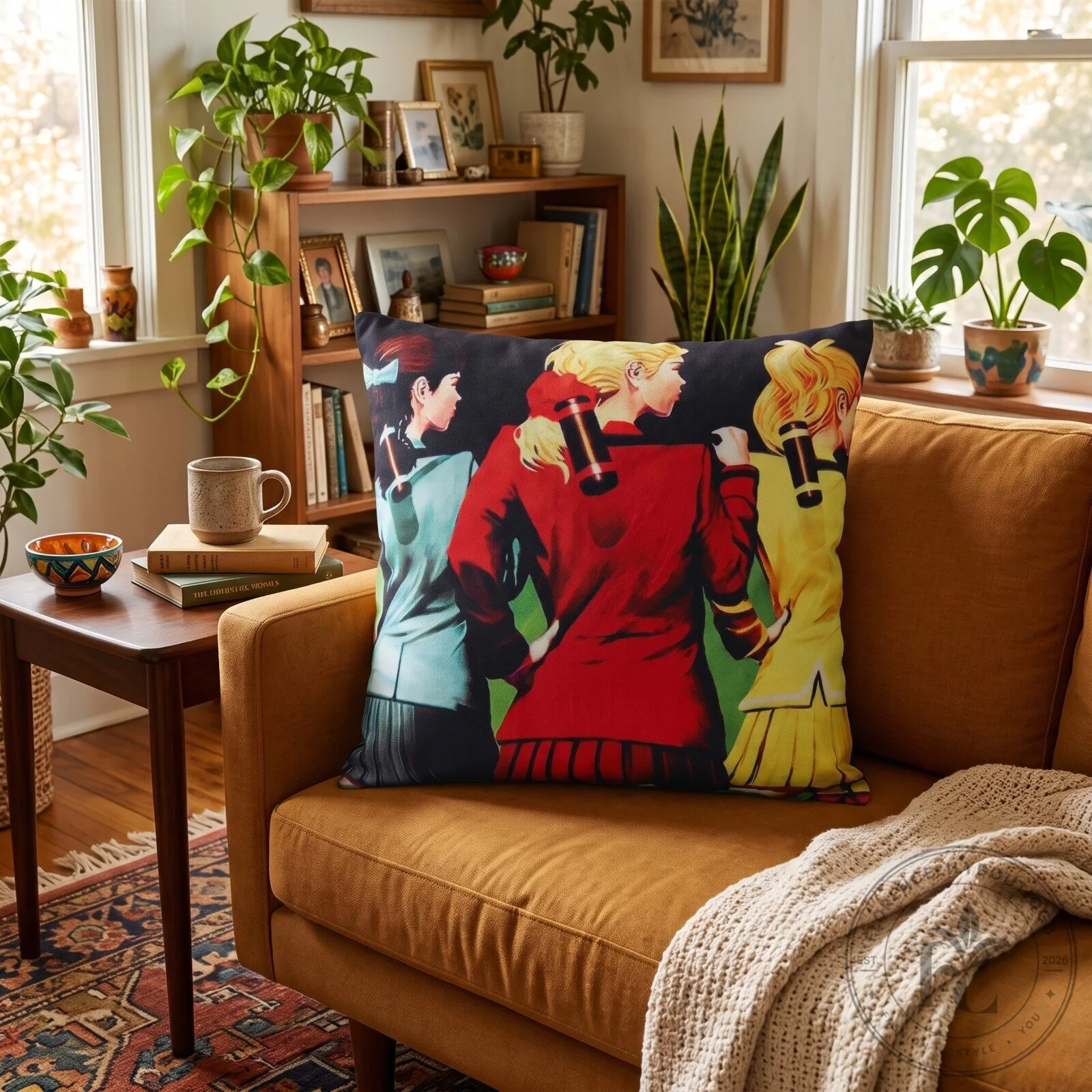 Retro 80s Dark Comedy Heathers Movie Squad Square Decorative Throw Pillow